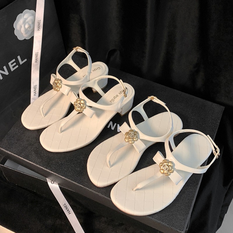 2025 Crape Myrtle Sweet Bow Rhinestone Flat Sandals for Women - Low Heel, Open Toe, Patent Leather