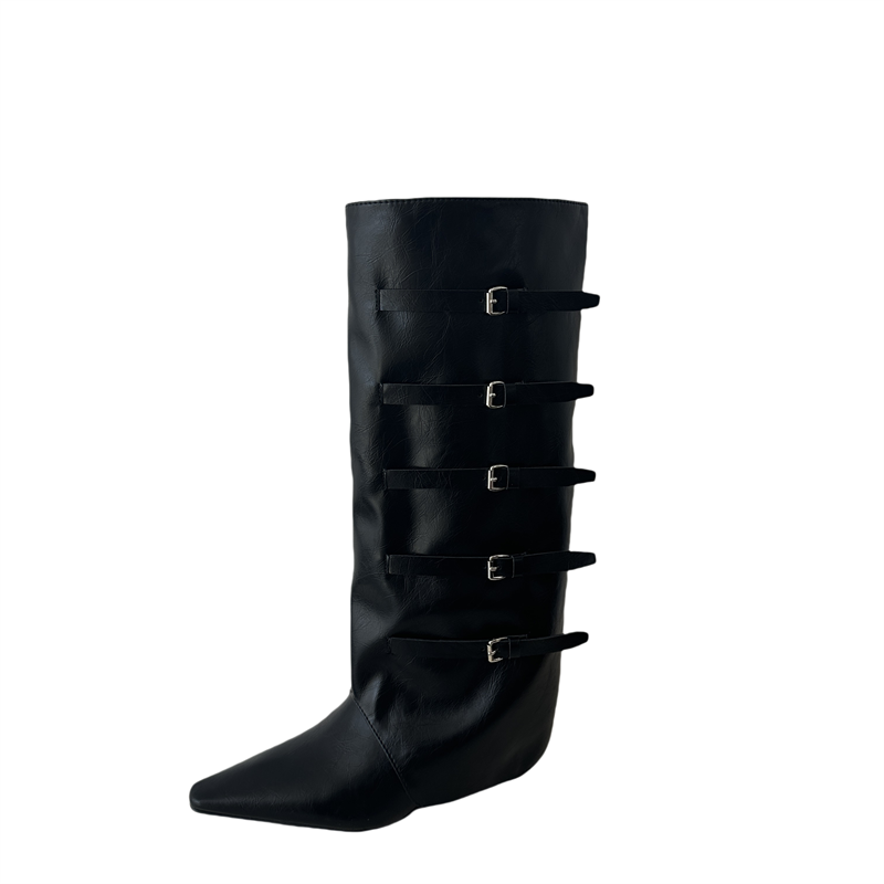 2026-new-cowhide-belt-buckle-tube-boots-chunky-heel-long-boots-women-edgy-rider-pointed-toe-boots_4 2026 New Cowhide Belt Buckle Tube Boots Chunky Heel Long Boots Women Edgy Rider Pointed Toe Boots