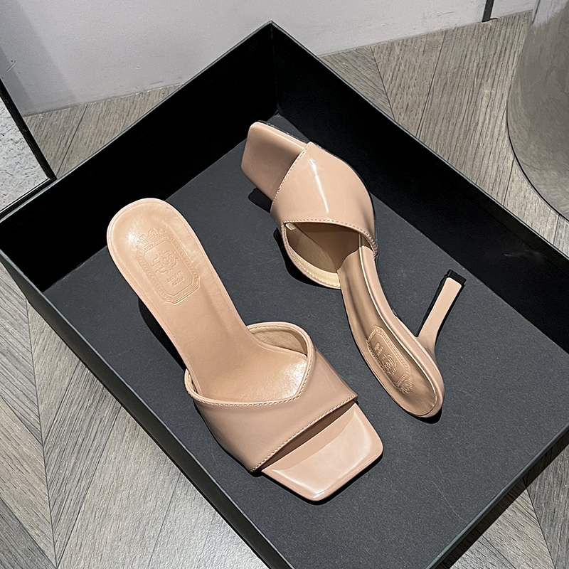 2026-summer-new-patent-leather-nude-high-heel-sandals-women-thin-heel-square-toe-open-toe-sexy-slippers 2026 Summer New Patent Leather Nude High Heel Sandals Women Thin Heel Square Toe Open Toe Sexy Slippers