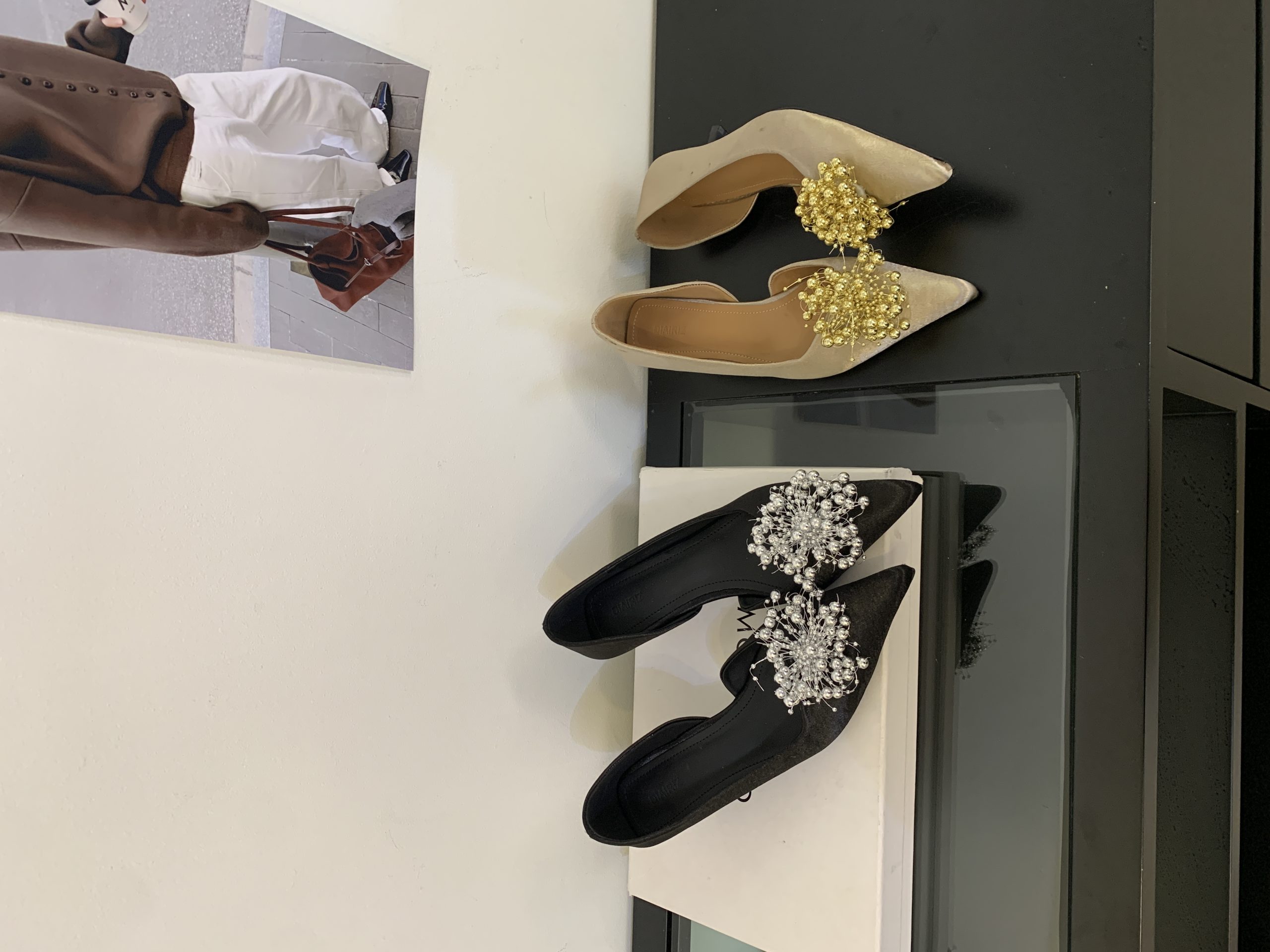 DIAIRIZ 2026 New Blooming Beaded Flower Shallow Mouth Single Shoe for Women Kitten Heel Pointed Toe Wedding Shoes Satin Slippers