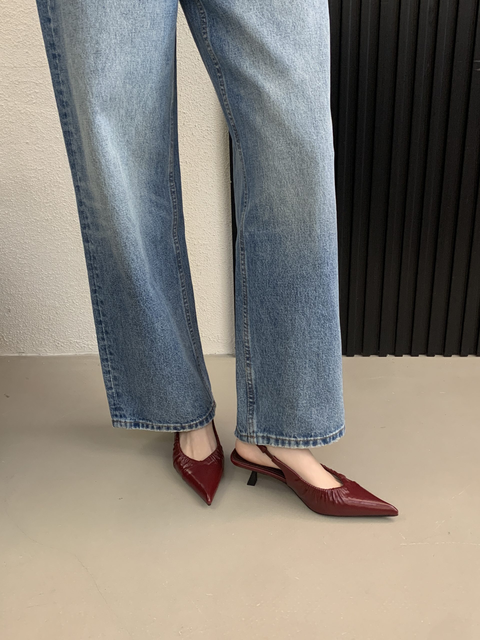 DIAIRIZ 2026 Spring New Pointed Toe Slingback Kitten Heel Shoes for Women Retro Office Low Heel