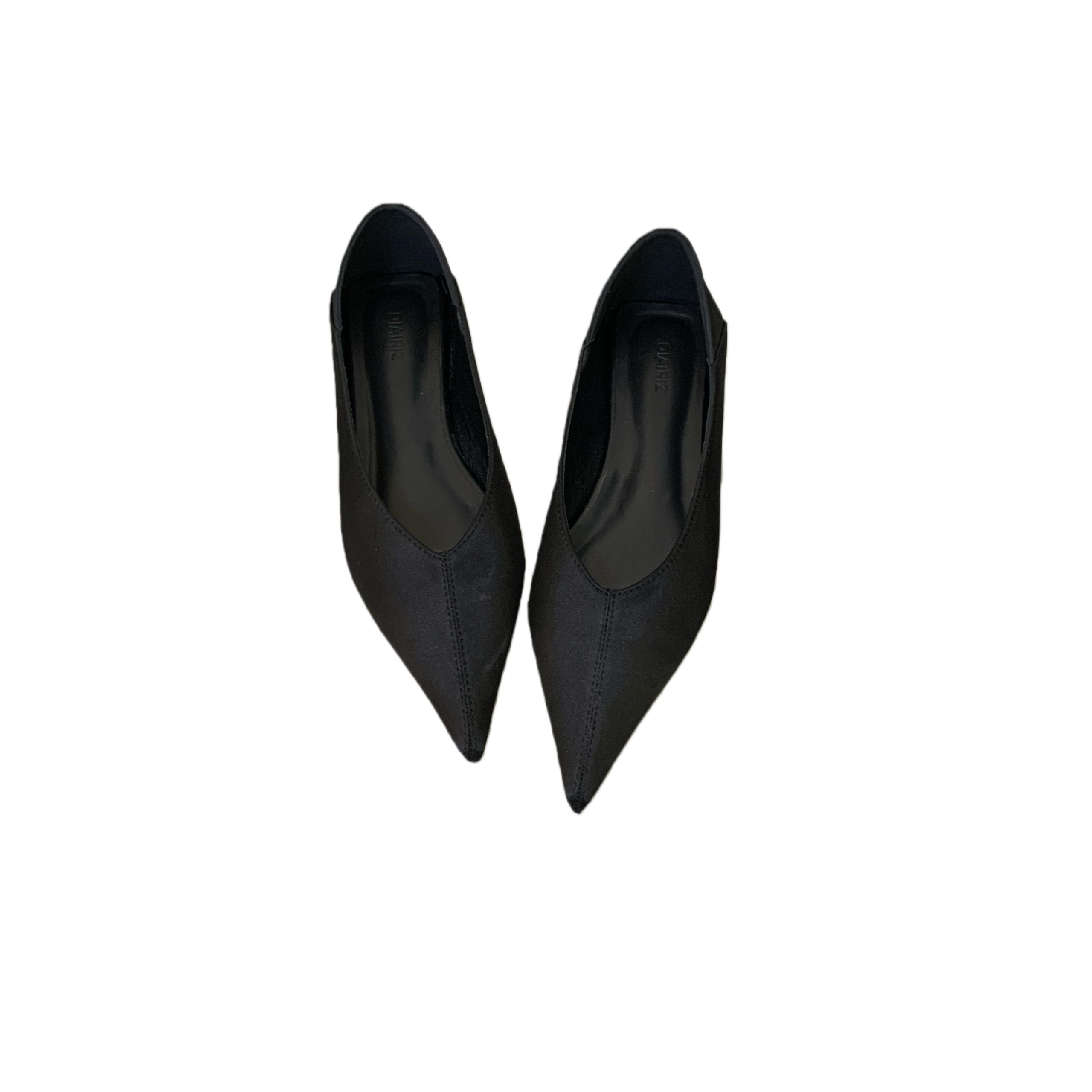 DIAIRIZ Women's Pointed Toe Flat Shoes Retro Style Comfortable Slip-On Loafers Black