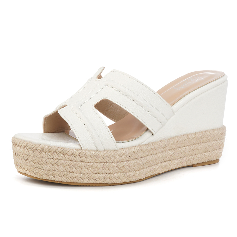 Retro Woven Thick Sole Platform Wedge Sandals for Women 2026 Summer Vacation Slippers
